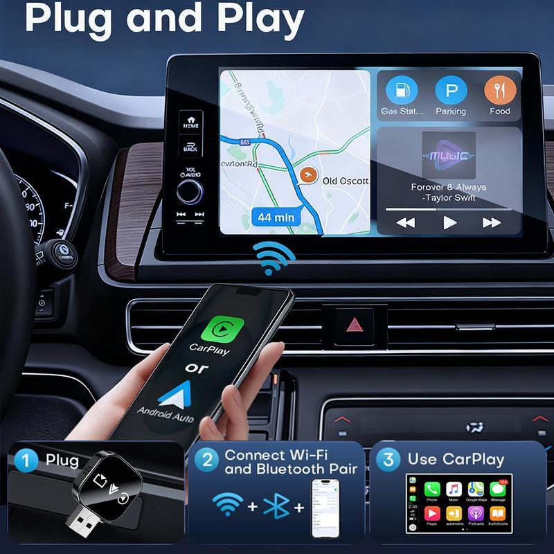 Adaptador CarPlay y Android Auto Inalámbrico