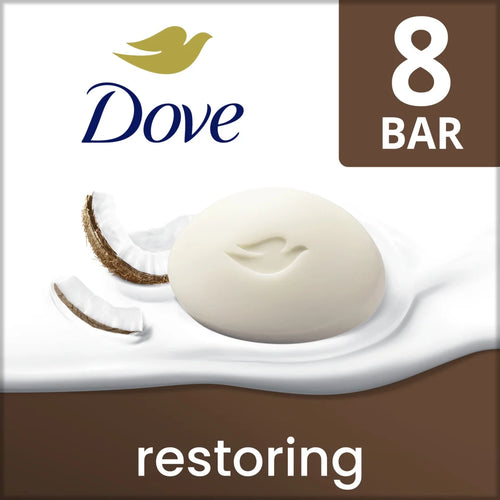 Dove Restoring Beauty Bar con Coco y Manteca de Cacao – Pack de 8 Unidades