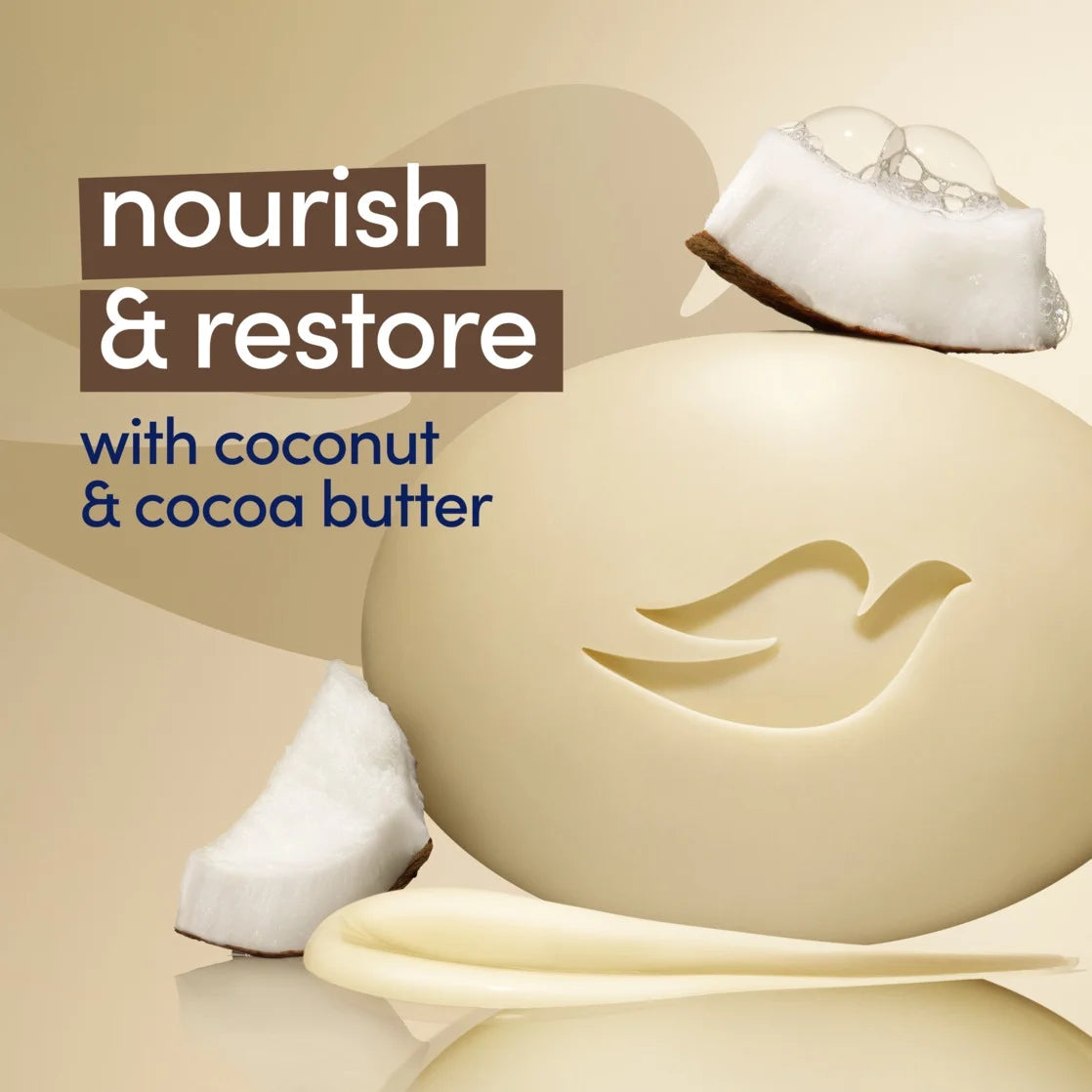 Dove Restoring Beauty Bar con Coco y Manteca de Cacao – Pack de 8 Unidades