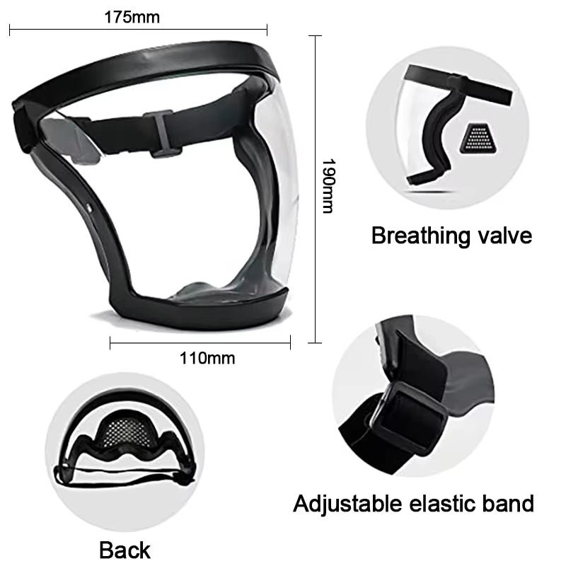 Máscara de Protección Facial Completa con Filtro PM2.5 Antivaho Reutilizable