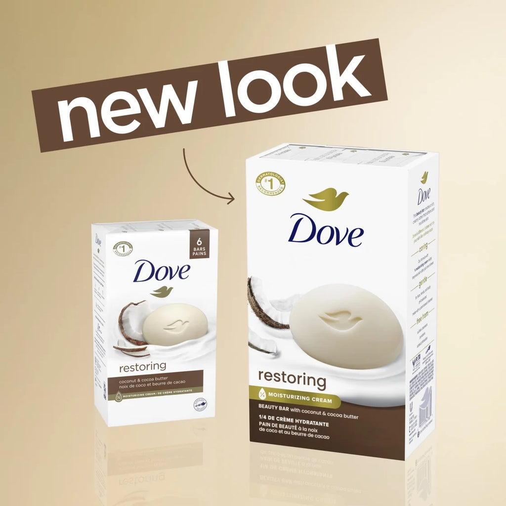 Dove Restoring Beauty Bar con Coco y Manteca de Cacao – Pack de 8 Unidades